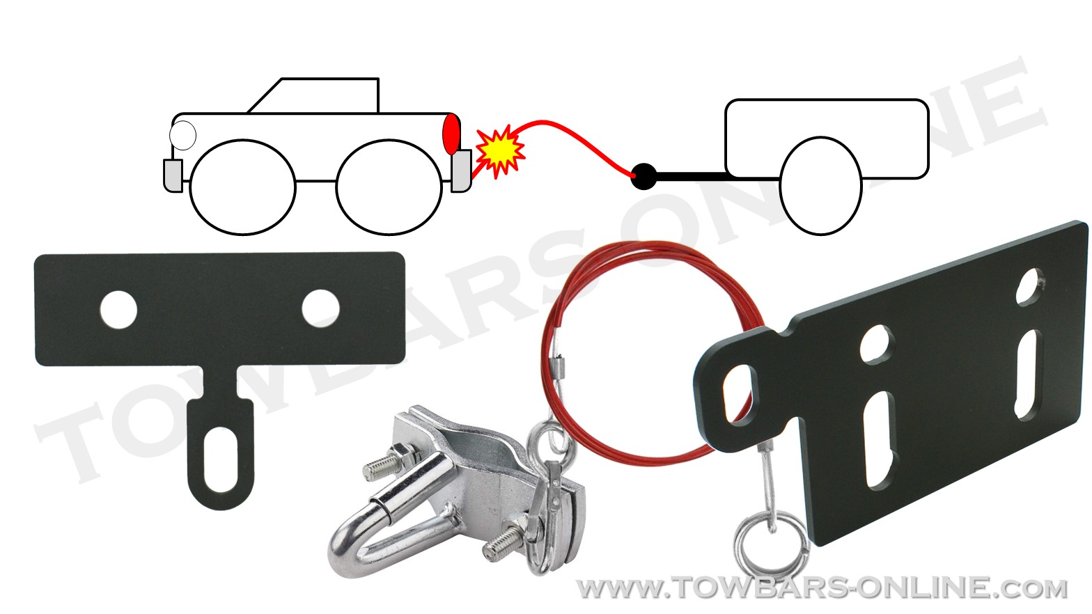 2 cavi di sicurezza per rimorchi per roulotte, con moschettone e anelli di scoppio, resistenti cavi di sicurezza per roulotte, accessori per tende da sole Williams Clevis